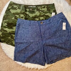 NEW Women's High Rise Old Navy Shorts Set | Denim/Camo | Size 12
